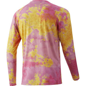 UPF50+ Quick Dry Men's Fishing Wear Custom Wholesale Long Sleeve Hooded <b>T</b>-<b>shirt</b> with Face Mask Sun & Waterproof Protection - Product Image 2