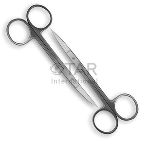 Ensemble de petits ciseaux chirurgicaux dentaires 1 droit 1 incurvé Grade 4.5 "Instruments médicaux ophtalmiques dentaires en acier inoxydable - Product Image 1