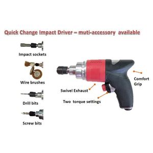 Destornillador Neumático Profesional HY413, Atornillador de Impacto de Aire de 5H con Doble Embrague de Martillo, 13000 RPM, 40 Ft-lbs de Torque Máximo, Empuñadura de Pistola - Product Image 3