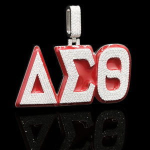 Collar con Colgante de Diamantes de Imitación CZ Estilo Hip Hop con Cuentas de Acero Inoxidable Personalizado y Moderno para Unisex - Product Image 1