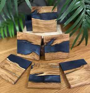 Sous-verres en bois faits à la main au design classique moderne Décoration unique pour la maison avec résine Meilleure vente Qualité d'exportation - Product Image 4