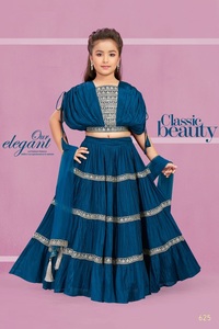 Fornecimento de fábrica por atacado para crianças Vestidos Anarkali Estilo Koti 3 Peças e Tops de corte para festas disponíveis a preço de exportação - Product Image 2