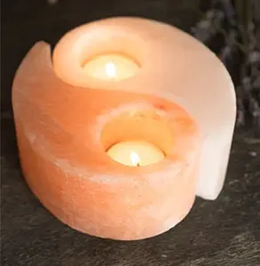 Porte-bougies en forme de sel de l'Himalaya Ying Yang, porte-bougies en sel Yin Yang, porte-bougies en sel de l'Himalaya Ying Yang - Product Image 4