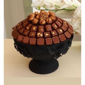 Bol rond en métal doré avec accent Calla Lily Design fantaisie décoration de la maison bol de service au chocolat mariages bol de restauration - Product Image 3