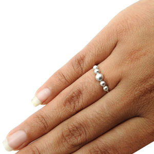 Bolas giratorias Anillo de compromiso de plata sólida 925 Precio de fábrica Anillos al por mayor Diseño personalizado Joyería hecha a mano - Product Image 3