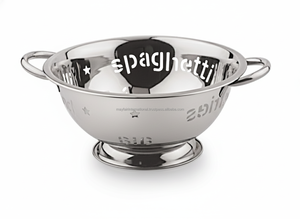 Colador de Cocina de Acero Inoxidable Premium con Diseño de Letras Recortadas, Acabado Cromado, Pulido Espejo, Plegable, Apto para Lavavajillas - Product Image 2