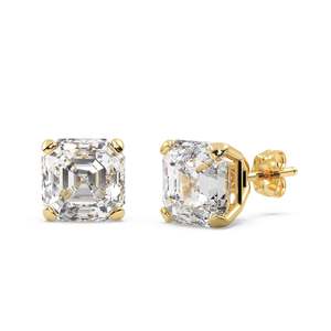 Pendientes de Diamante con Corte Asscher de 1.50 Quilates en Oro Amarillo de 14 Quilates (G-H VS2-SI1) - Product Image 2