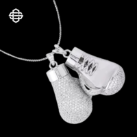 Collier Pendentif en Argent 925 Plaqué Or, Alliage Personnalisé, Diamant Glacé HIP HOP, Chaîne Cubaine Bling pour Homme, Bijoux de Mode Rappeur