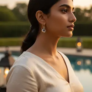 925 Sterling Silver <b>Knot</b> for Women Dainty Rose Gold Trendy Stud Design Flower Pattern Zircon for Engagement Wedding Party - Product Image 2