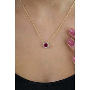 Collier pendentif fleur en platine et or 14 carats avec diamant taille princesse et perle - Product Image 6