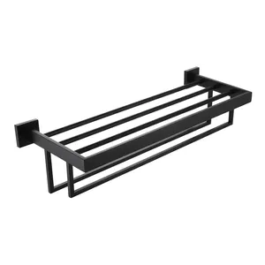 Porte-serviettes élégant en métal enduit noir pour porte-serviettes de rangement pour la maison et l'hôtel prix de gros - Product Image 5