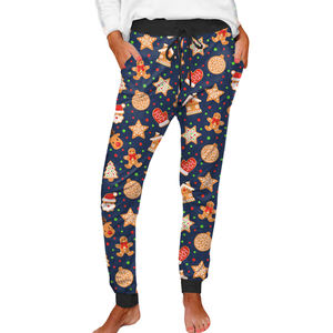 2025 edición elegante pantalones de chándal de Navidad para mujer pantalones de chándal de Navidad con cordón de lujo estilo de vacaciones suave de poliéster - Product Image 4