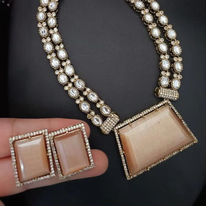 Top fabricant indien de qualité supérieure multicolore AD CZ Polki bijoux de mode de mariée élégants pour fille - Product Image 1