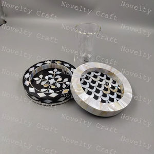 Posavasos y plato de nácar clásico elegante para servir café y té a los invitados decoración del hogar al por mayor - Product Image 1