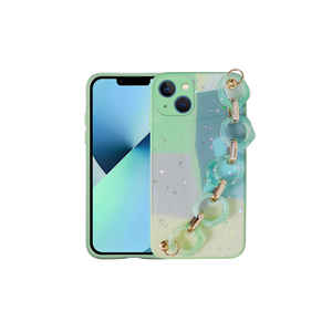 Coque en silicone Premium NXXA Elsa Series pour iPhone 13 Xr avec dragonne, motif marbré pailleté et finition électrolytique - Product Image 1