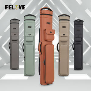 Hochkapazitäts-Billardqueue-Koffer für 4 Queues & 8 Schaftteile, Wasserdichtes Leder, Hartschale mit Baumwollpolsterung für Stoßfestigkeit - Product Image 1