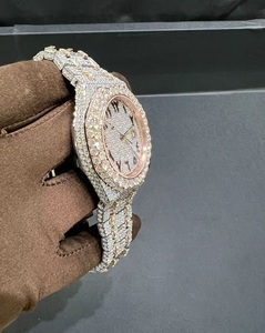 Montre Moissanite VVS en or rose 14 carats, montre-bracelet mécanique en diamant glacée pour hommes, montre de luxe en diamant Bijoux Hip Hop - Product Image 4