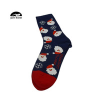 Chaussettes de sport personnalisées écologiques respirantes à séchage rapide, motif Père Noël, coton/polyester/spandex/nylon, pour femmes, usage quotidien en extérieur