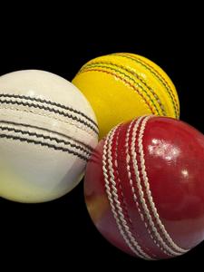 Professional Durable Leather Hardball for <b>Cricket</b> and Match Play Red <b>White</b> Yellow Color Schemed Ball - Product Image 2