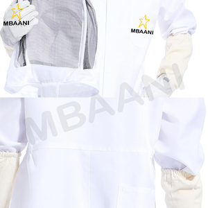 Bee Suit for Men Women Leather/Cotton Beekeeping Suit Anti-Sting Protection Heat Resistant 150C Ventilated Hood <b>Glove</b> - Product Image 5