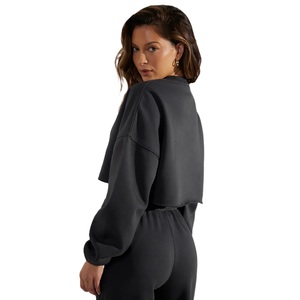 Sudadera Corta Casual para Mujer, Primavera-Otoño-Invierno 2026, Personalizable por Delante, 100% Algodón Ecológico, Hombros Caídos, con Logotipo - Product Image 6