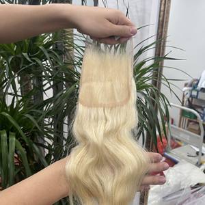 Extensions de cheveux humains vietnamiens HD dentelle fermeture blonde 5x5 HD fermeture 613 dentelle fermeture et dentelle frontale - Product Image 6