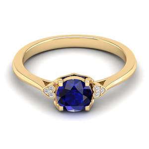 Bague de fiançailles REYES en argent sterling 925 avec moissanite certifiée GRA et saphir bleu naturel, bijoux fins - Product Image 6