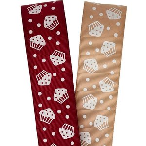 Cinta de Grosgrain con Estampado Floral de Cupcakes, Rollo de Organza y Satén de Poliéster de Lujo para Envolver Regalos de Cumpleaños y Moda - Product Image 4