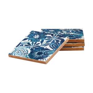 Best Offer for Handmade Mango Wood Coasters Enamel Printed Kitchenware <b>Cup</b> <b>Mat</b> for Tabletop Use - Product Image 4