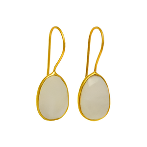 Oval Rainbow <b>Moonstone</b> Gold Plated 925 Sterling Silver Dangle <b>Earrings</b> Jewelry Fashionable <b>Earring</b> For Wedding Gift For Women. - Product Image 5