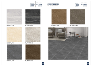 Azulejos de Porcelana con Aspecto de Mármol Brillante de Diseño Moderno Premium de 600x600 mm, Acabado Pulido, 8 mm de Grosor, para Apartamentos - Product Image 2