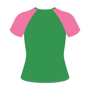 T-shirt à manches raglan vert Soror, sororité grecque, rose vert, écologique, été, collège, sœur, élégant, décontracté - Product Image 6