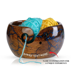 Lichtenberg Rosewood Yarn <b>Bowl</b> Handcrafted <b>Knitting</b> & Crochet Organizer Yarn <b>Bowl</b> Functional Christmas gift - Product Image 3