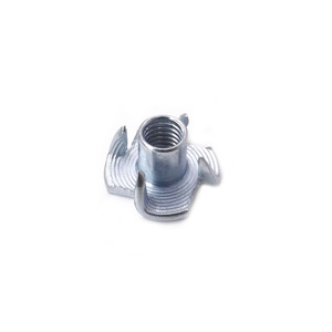 Écrous à quatre griffes torsadés anti-lâche ROHS <span class=keywords><strong>Assemblage</strong></span> de meubles à chaud Écrous en T en fer galvanisé Écrou <span class=keywords><strong>d</strong></span>'insertion fileté pour montage sur panneau - Product Image 1