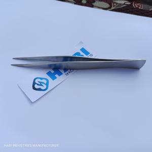 Pince à épiler ESD professionnelle en acier inoxydable grande poignée avec pointe mince cils personnalisés et pince à épiler à bijoux outil d'horloger - Product Image 5