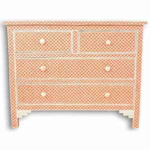 Mueble Buffet con Incrustaciones de Hueso Hecho a Mano en India, Patrón de Rayas Ópticas en Hueso para Decoración de Sala de Estar, Muebles de Arif Handicraft - Product Image 3