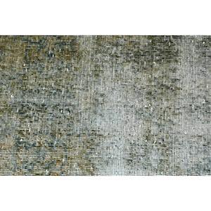 Petit tapis turc vintage en patchwork, 1,6 x 3,37 pieds, gris, en laine, écologique, avec envers en latex - Product Image 4