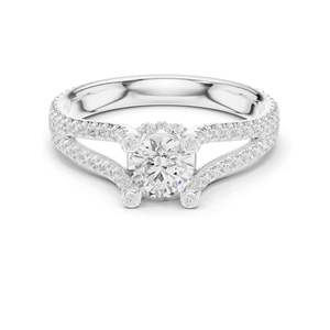 Anillo de Compromiso con Diamante de Laboratorio Redondo Brillante de 1.29 CT, Claridad VVS-VS EF, Oro de 18K, 14K, 10K y Plata 925, Moissanita - Product Image 2