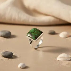 Bague en argent 925 avec turquoise pour femmes, bijoux en pierres précieuses, catégorie de produits montres en quartz - Product Image 3