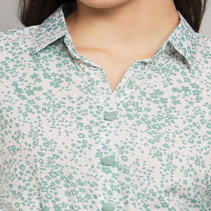 Maxi vestido de mujer personalizado verde mar decoración de encaje cuello en V dobladillo acampanado manga camisa Cuello estilo carta patrón para niñas - Product Image 6