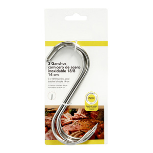 Blister pack of 3 stainless steel butcher hooks, size 14 - Product Image 6