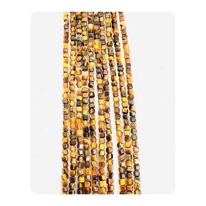 Colección exclusiva de cuentas de cubo de ojo de tigre de 2mm hechas a mano con rubí y perla para la fabricación de joyas de plata - Product Image 1