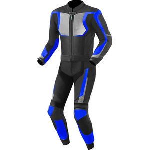 Men Leather <b>Motorcycle</b> Racing Suit Full Zip One Piece Motorbike <b>Jacket</b> and Trousers Breathable Quick Dry OEM - Product Image 2
