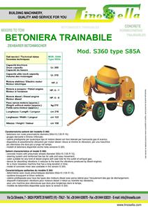 Hormigonera Remolcable LINO SELLA Fabricada en Italia, 4 Ruedas Neumáticas, LT 355, Motor Eléctrico, de Gasolina o Diésel, 2 Sacos de Cemento, Manual, Nueva - Product Image 2