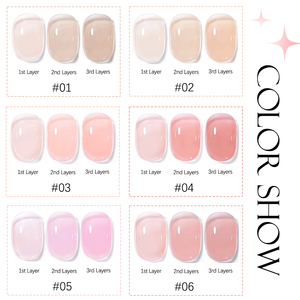 ZRKGEL Halbtransparentes, Durchscheinendes Rosa UV-Gel Nagellack-Set, Klares Festival-Tönungsgel, Glasoptik-Sirup, Durchsichtiges Gel - Product Image 4