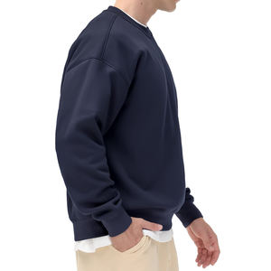 Sudadera extragrande de cuello redondo para hombre con material suave, interior sin forro y ajuste holgado-Servicio al por mayor disponible - Product Image 4