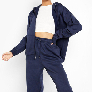 Sudadera con capucha para mujer, de algodón 100%, con cremallera y hombros al descubierto, con logo personalizado, nueva moda - Product Image 1