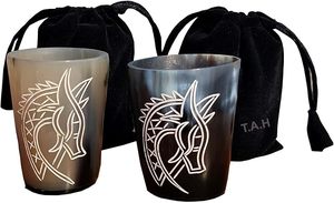 แก้วช็อตฮอร์นที่หรูหราสำหรับการตั้งบาร์ในบ้านหรูหราแก้วรูปเขาควายสำหรับงานเลี้ยงงานแต่งงานและอีเวนต์ - Product Image 2