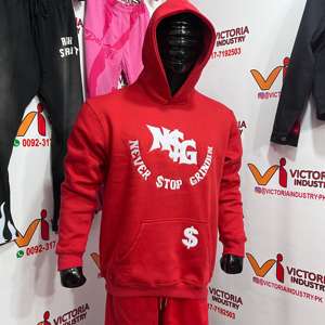 Men Tracksuit 2-Piece Distressed Long Sleeve Streetwear Fleece Front Acid Wash Embroidered Hoodie Sweat Pant Sets - Product Image 2