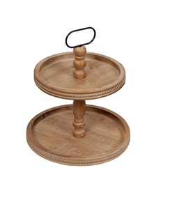 Unique handcrafted 2 <b>tier</b> wooden <b>cake</b> stand with artistic design ideal for gifting home decoration dessert presentation - Product Image 3